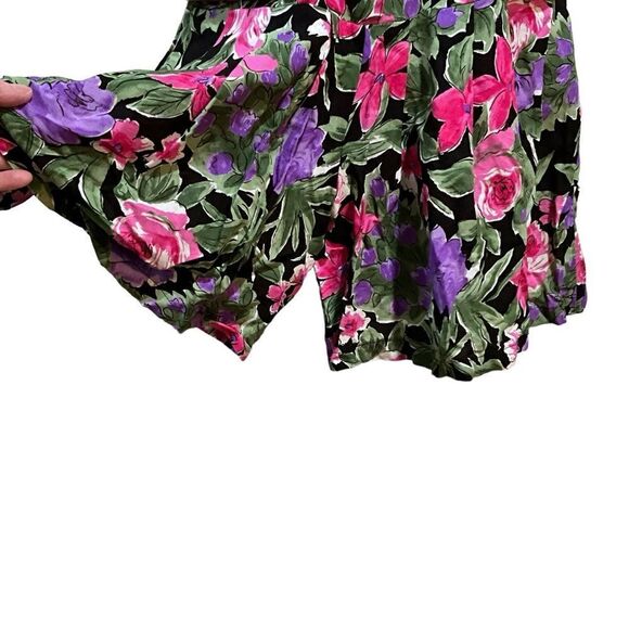 LA BELLE Vintage 90s Button Front Floral Romper Juniors Size 5 - Picture 6 of 10